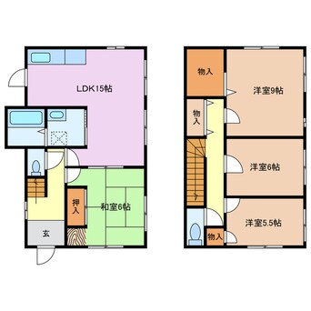 間取図 東田原貸家