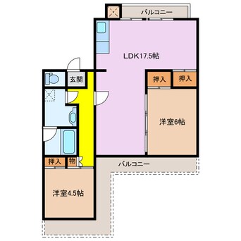 間取図 グランドヒルズ桔梗が丘4号棟