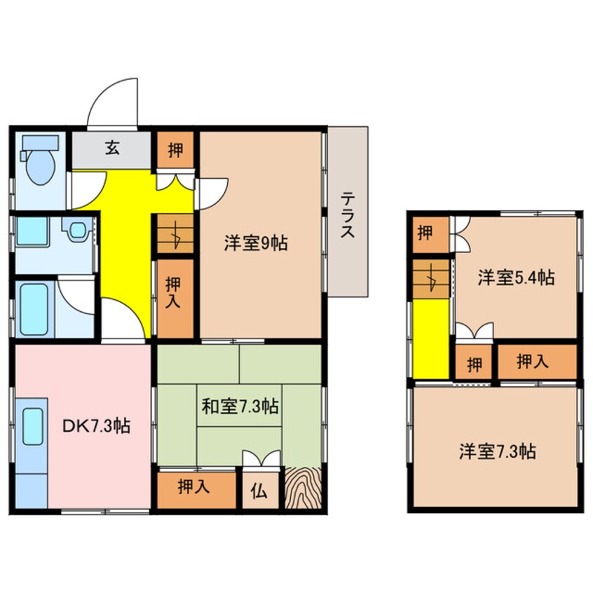 間取図 つつじが丘南7番町貸家