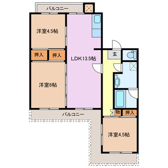 間取図 グランドヒルズ桔梗が丘12号棟