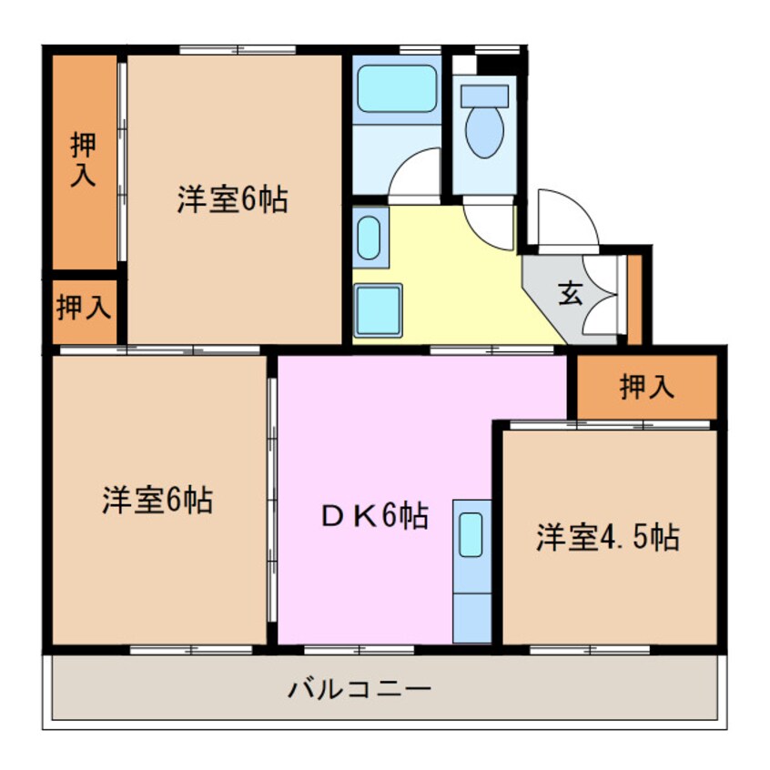 間取図 ビレッジハウス名張北　2号棟