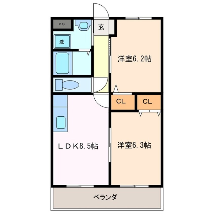 間取図 フラット立石A棟（伊賀市別府）