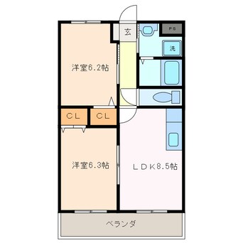 間取図 フラット立石C棟（伊賀市別府）