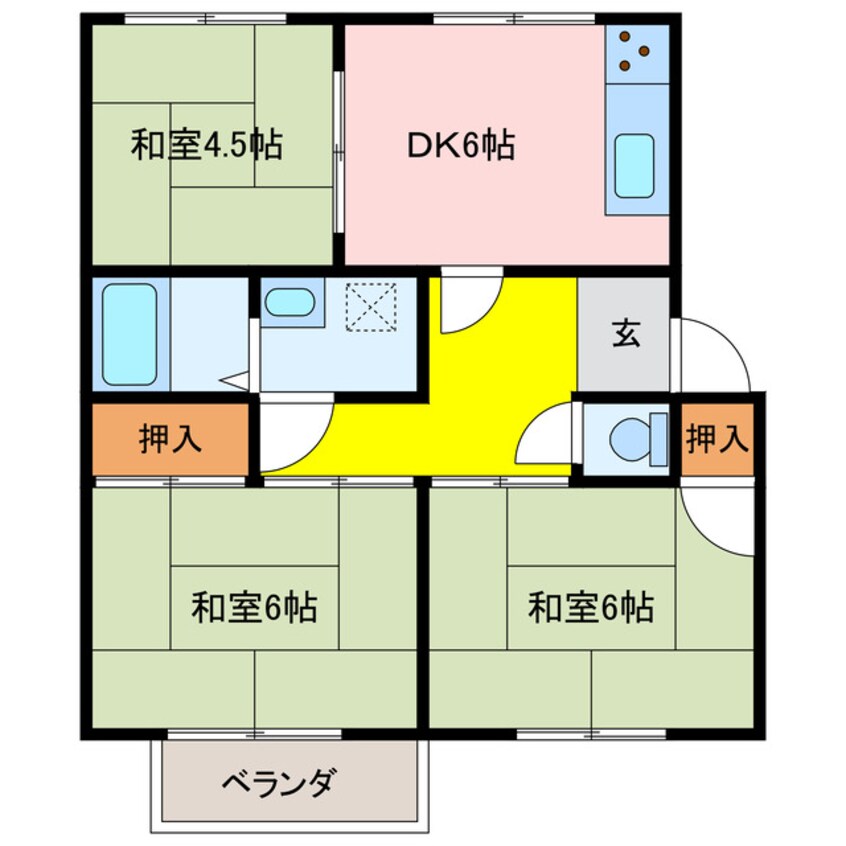 間取図 ビヨンド幌馬車B棟