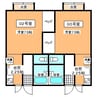 ルシール陣川 1Kの間取り