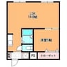 レジデンス大川 1LDKの間取り