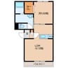 アールズコート石川 1LDKの間取り