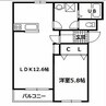 ラヴィドール 1LDKの間取り