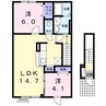 シェーネブリーゼ 2LDKの間取り