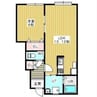 ラルージュコート 1LDKの間取り
