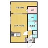 フレンシア千歳 1LDKの間取り
