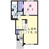 エルムプラシード9号館 1LDKの間取り