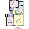 キャトルセゾンA 2LDKの間取り
