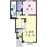 ウッドビレッジⅦ 1LDKの間取り