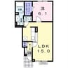 ウッドビレッジⅦ 1LDKの間取り