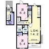グランSフィールドⅠ 2LDKの間取り