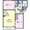 ジェルメ海岸町 2LDKの間取り