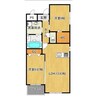 NEW PIAZZA西桔梗 2LDKの間取り