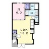 クレア ド ルーン 1LDKの間取り