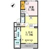 フローラルコート石川 1LDKの間取り