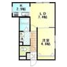 アリエーテ本町 1LDKの間取り