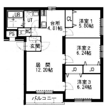 間取図 グランメール本通Ⅰ