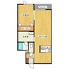 シャトン川原 1LDKの間取り