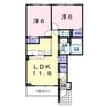 アヴニール・シェル10番館 2LDKの間取り