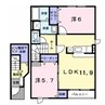 プランドール 2LDKの間取り