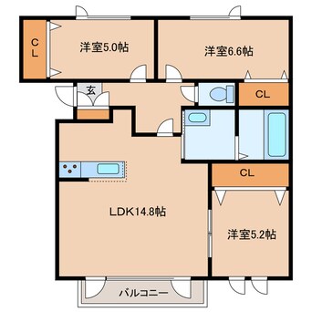 間取図 ラヴィ・クレールななえⅢ