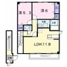 ベルクール石川2号館 2LDKの間取り