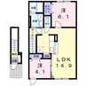 メゾンKT11号館 2LDKの間取り