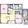 スピアーノⅡ 2LDKの間取り