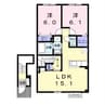 リシェルⅤ 2LDKの間取り