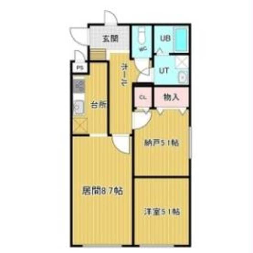 間取図 リバティ湯浜