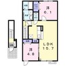 プラシードアルバ 2LDKの間取り
