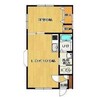 ジャスティ五稜郭2番館 1LDKの間取り