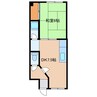 スカイビュー千代台 1DKの間取り