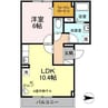 D-room湯川 1LDKの間取り