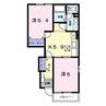 高丘リバーサイド 2Kの間取り