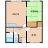 杉澤ハイム2 2LDKの間取り