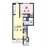 メゾンKT6号館 1LDKの間取り