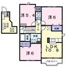 パレス吉元Ⅲ 3LDKの間取り