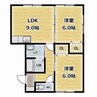 リヴェール日乃出町 2LDKの間取り