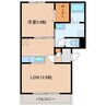 R・ヒルズコート花園 1LDKの間取り