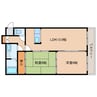 クレステージ田家 2LDKの間取り