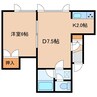 メモリーウエストB館 1DKの間取り