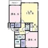 アンジュ中島 2LDKの間取り