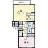 アンジュ中島 1LDKの間取り