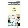クラスター ラ ティア 1DKの間取り